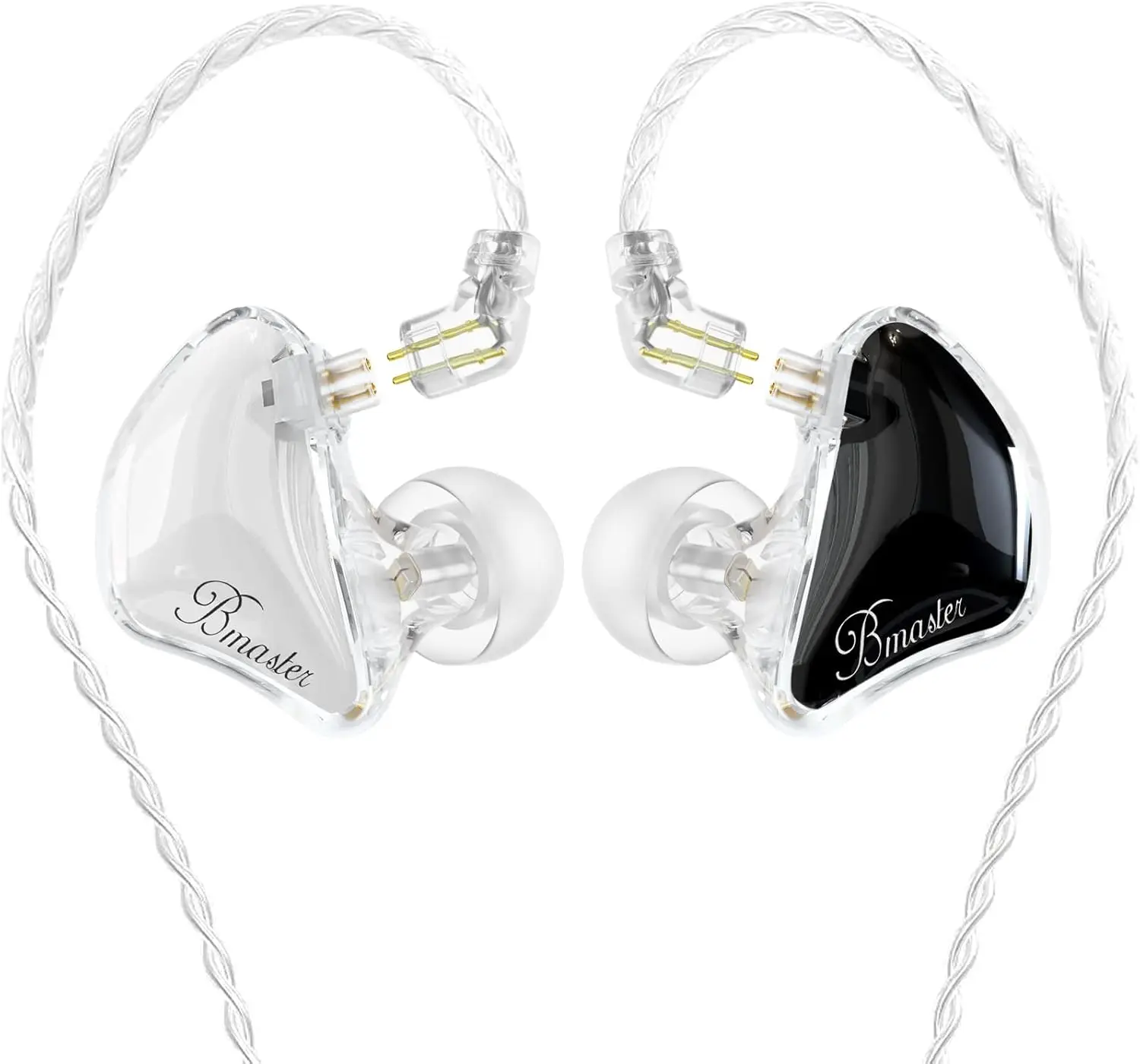 

Triple Driver In-Ear Monitors with Deep Bass, HiFi Stereo & Detachable 2-Pin Cables for Musicians (White/Black)