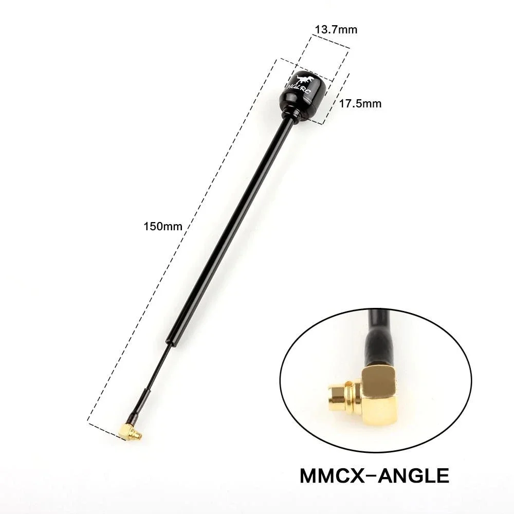 HGLRC 미니 장거리 망치 안테나, RC FPV 레이싱 드론용, 미니 RHCP LHCP 스핀 SMA IPEX MMCX 각도 5.8G 2.5dBi 135mm