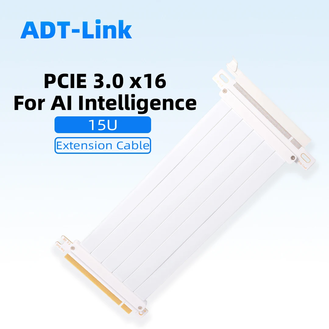 PCIE 3.0 X16 Riser Cable 90 180 Degree Bend Adapter Graphics Card Extension High Speed Flexible Flat Black White for GPU PC DIY