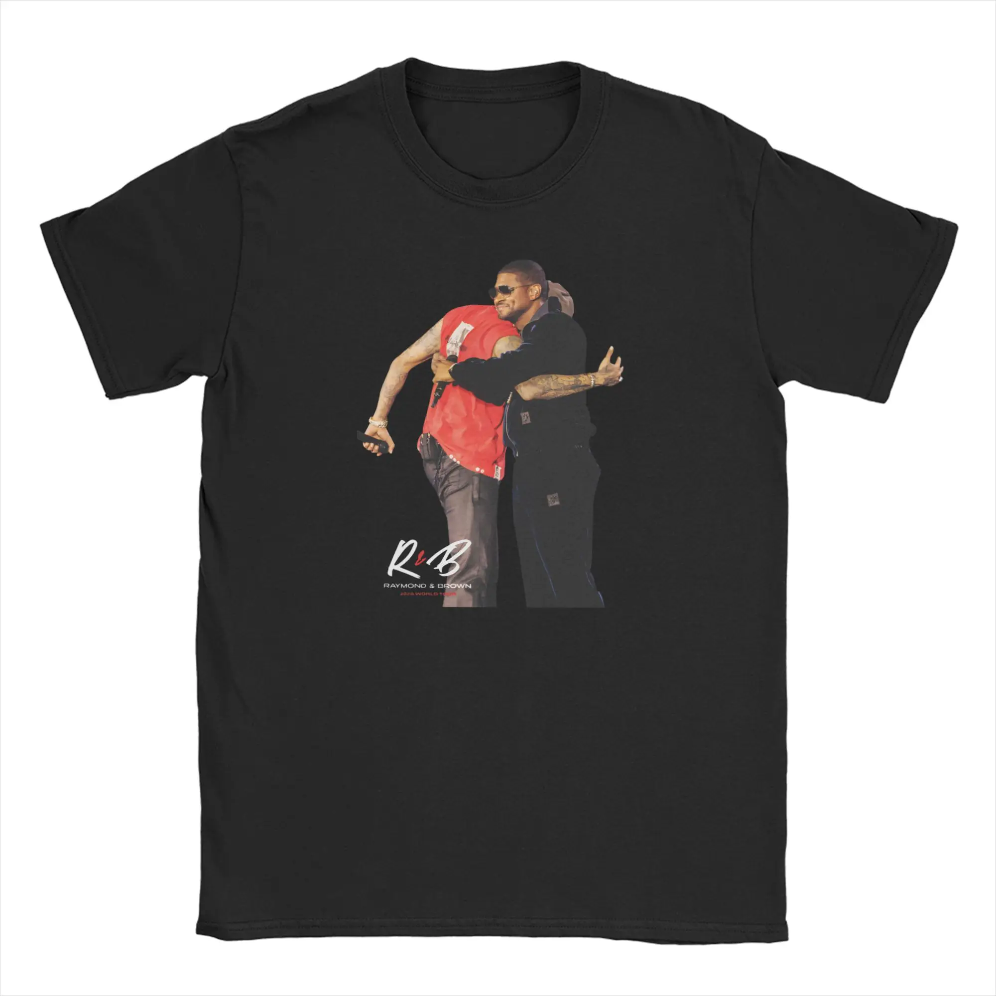 Camiseta Raymond and Brown Tour 2026, R&B Tour Chris Brown Usher Raymond, Camiseta de Algodón para Hombre, Camisetas de Manga Corta, Ropa de Tallas Grandes