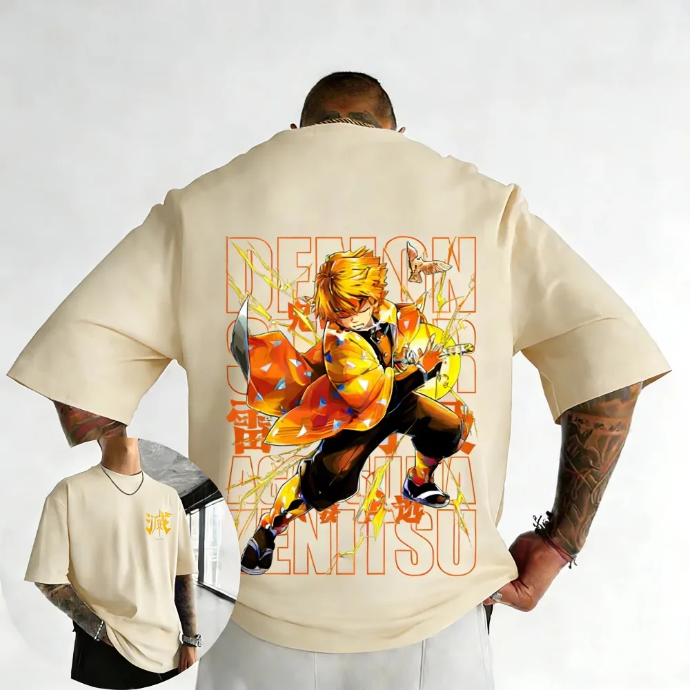 Plus Size Demon Slayer Summer Anime Printed Men, Women T-shirt Casual Parent Child Top Fashion Harajuku Style Street Wear Y2K view 4