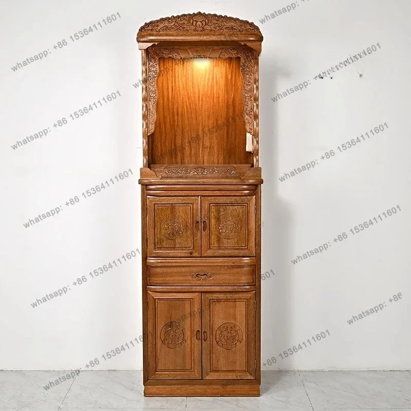 yj9 Fragrant pear solid wood Buddhist shrine New Chinese vertical cabinet Household economical shrine