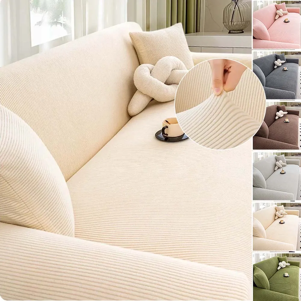 

Thicken Non-slip Sofa Slipcovers Jacquard Polar Fleece Sofa Couch Covers Stretch Sofa Furniture Protector for Living Room 쇼파 커버
