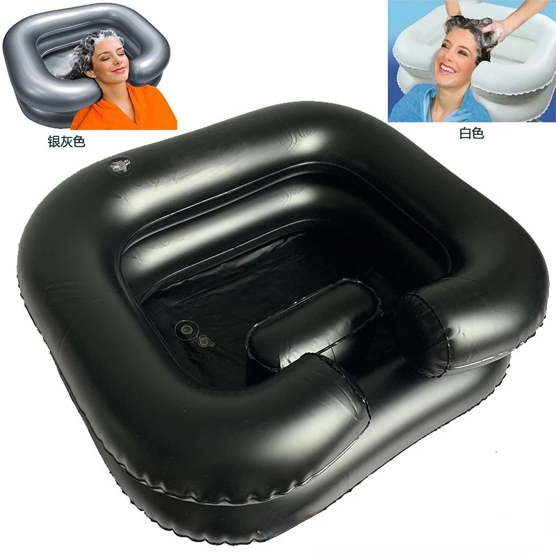 Inflatable Shampoo Basin With Small Bath Pillow Sauna Tub For The Disabled Portable Hair Washing Handicap Bed Rest Aid Bedridden