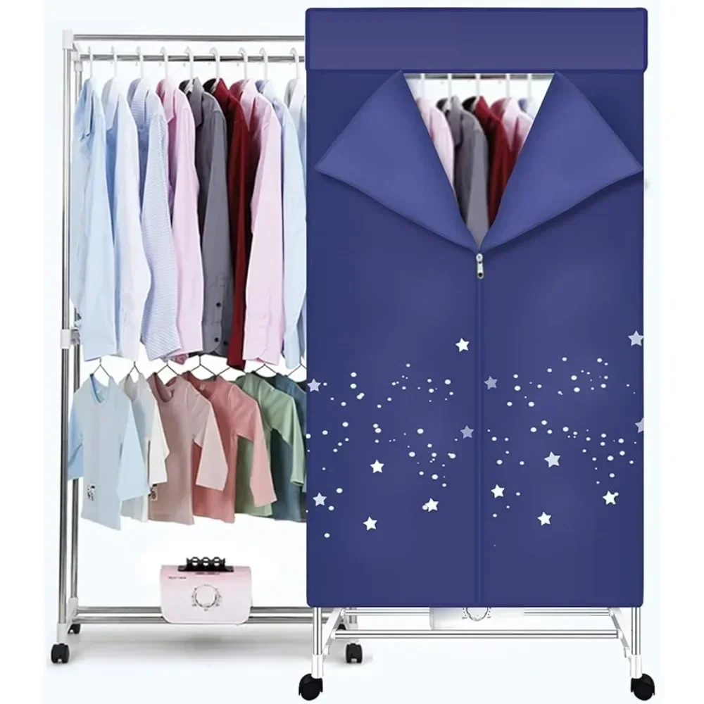 

Nekithia Clothes Dryer 1000W Portable Drying Rack 1.5 Meters Double Layer Small Electric Wardrobe Home Apartments Travel RV