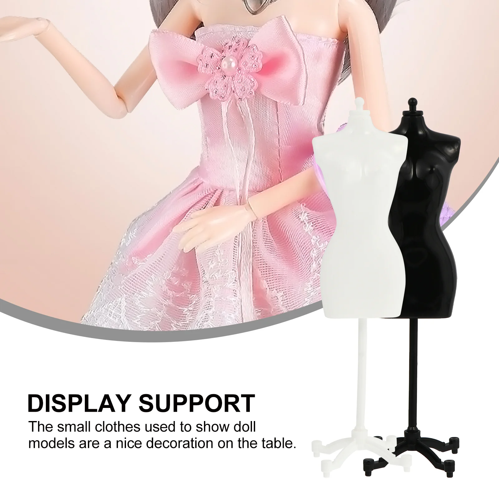 4 Pcs Miniature Mannequin Stand Drying Rack Clothing Small House Accessory Plastic Clothes