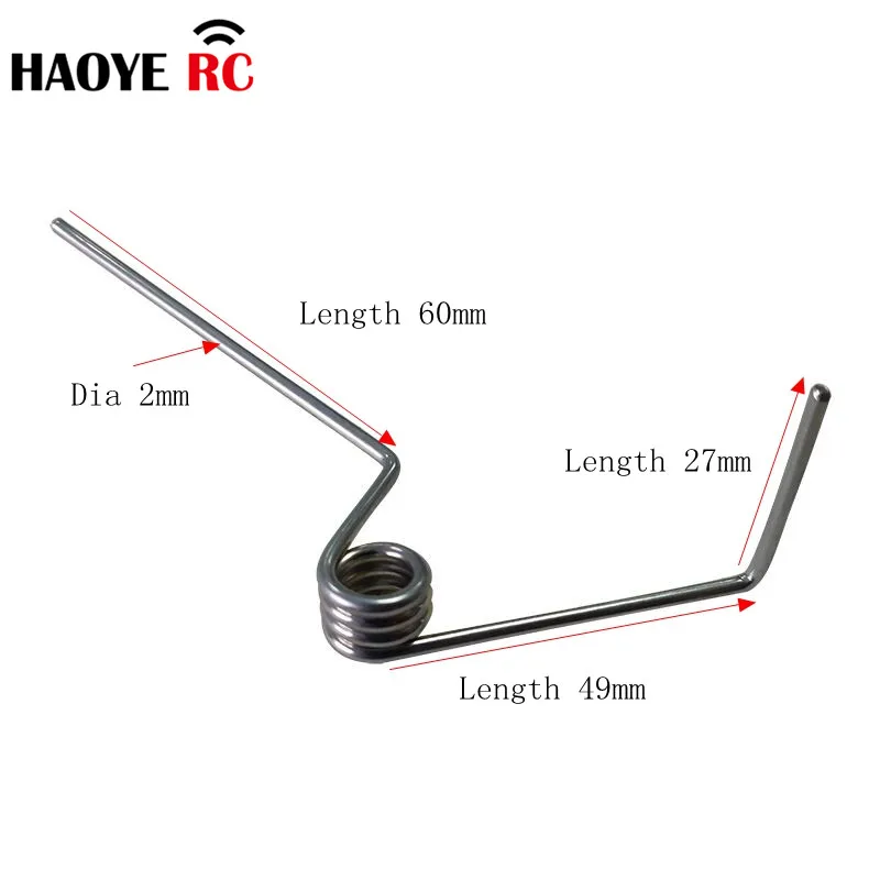 Haoye 5 pièces tige de ressorts en métal Dia 2mm train d'atterrissage support de roue arrière pour accessoire de pièces de modèle d'avion RC