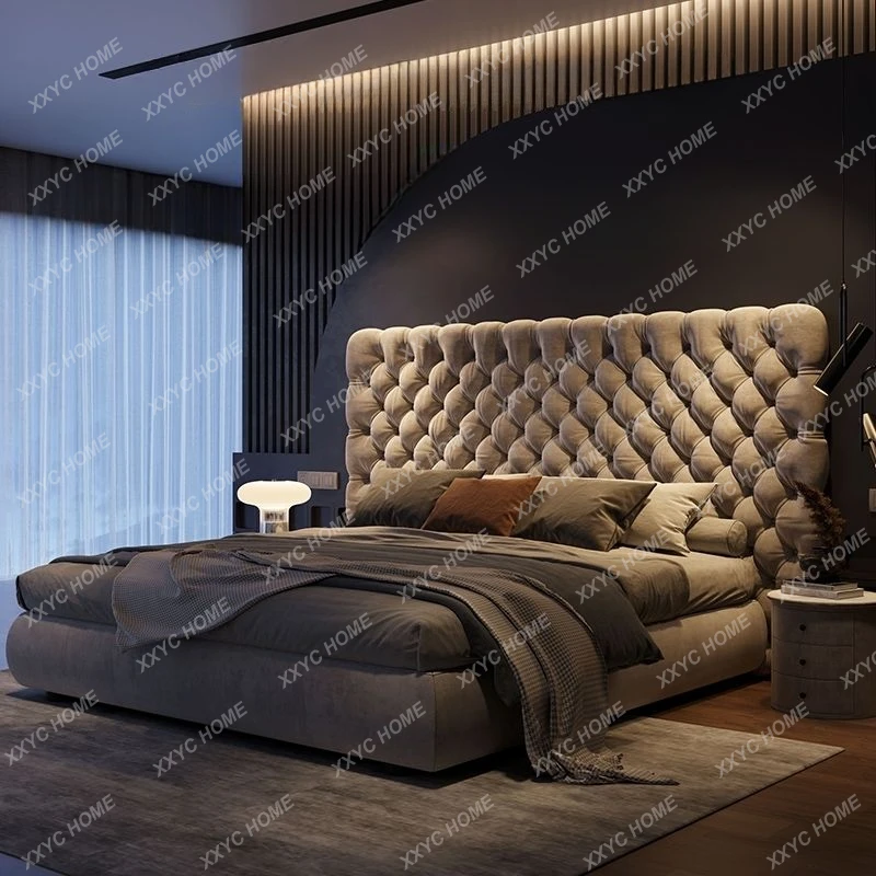 A  sale Elegant Modern King Size Bed Luxury Unique Villa Bed Bedroom Matrimonial Furniture Home