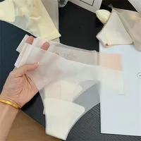 Transparent Thong Panties Women Ultra-thin Sense Sexy Female Seamless Low-rise Solid Color T-pants Quick Drying Underwear M-XL