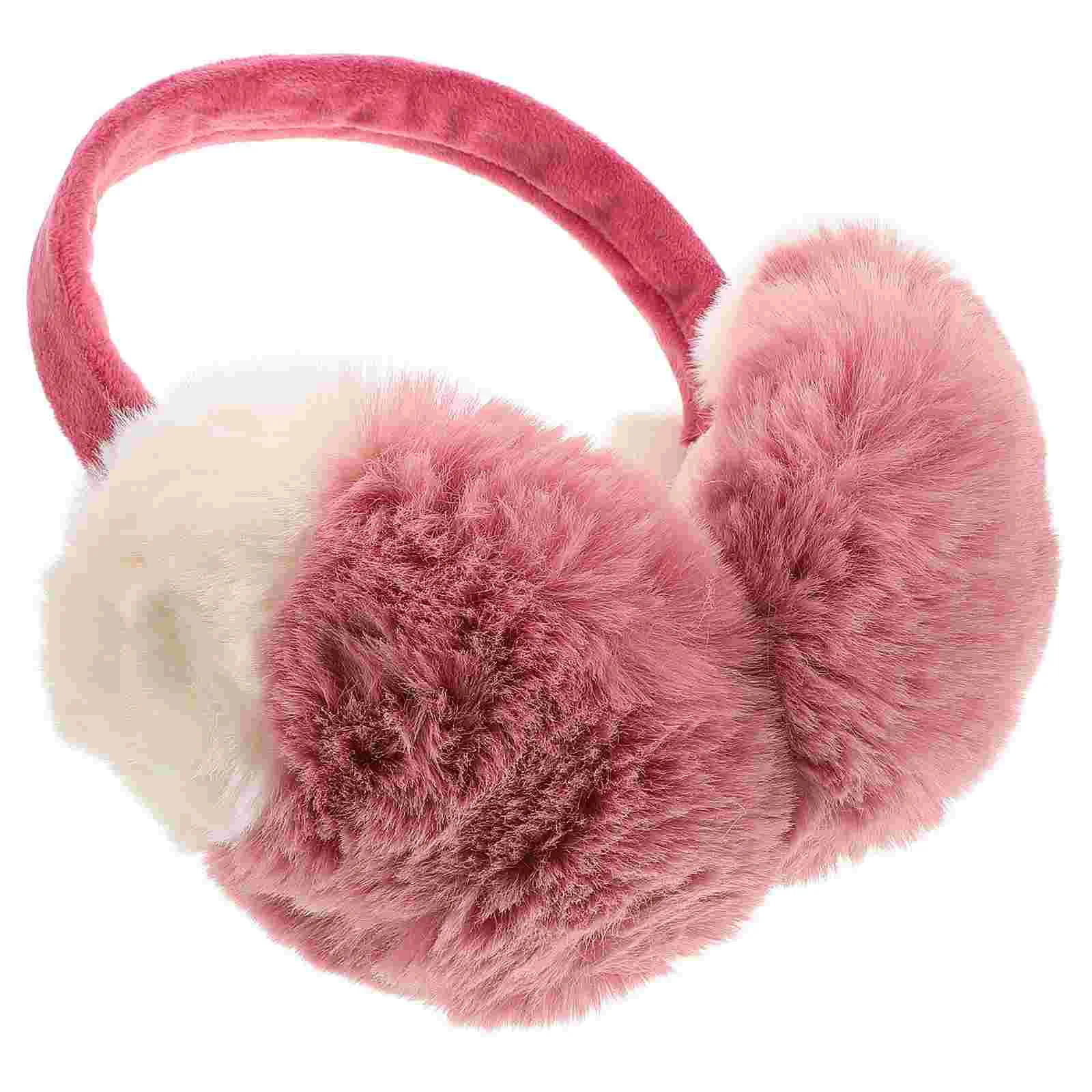 Winter Plush Fuzzy Muff Earmuff Headband Protector Cute Covers Headphones Faux Fur Warmers for Sleeping Kids Headbands