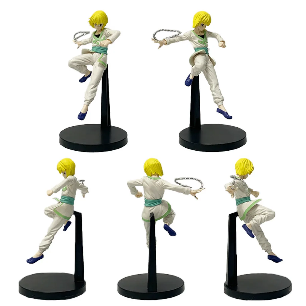 New 20cm Anime HUNTERxHUNTER Kurapika Combat form Action Figure PVC Model Statue Desk Decor Toys Doll Collection Gifts