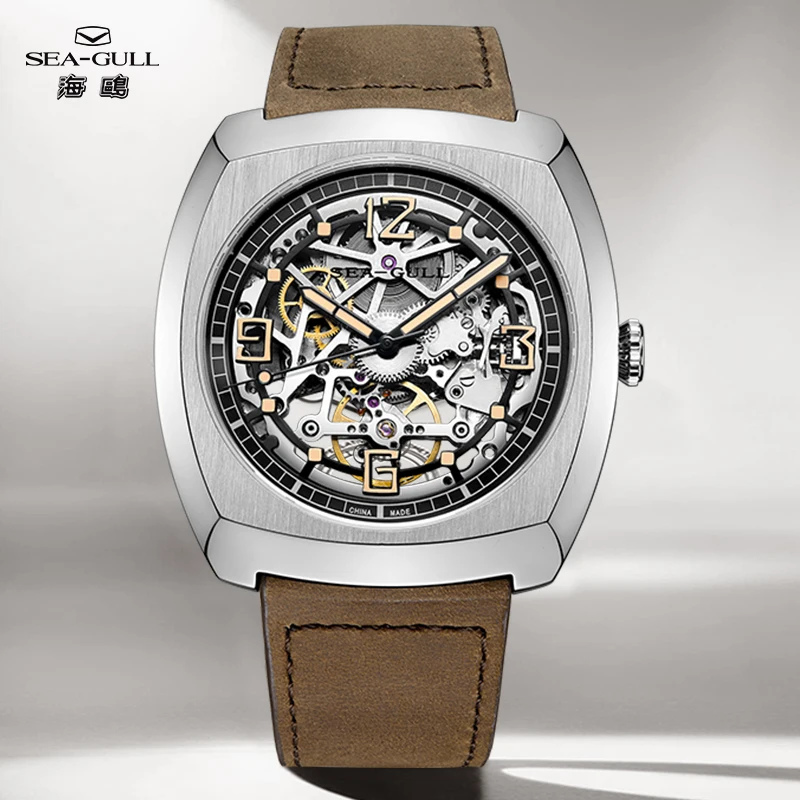 Seagull Skeleton Mechanical Watch ST2502 Movement Automatic Watch For Man 44mm Sapphire Crystal Watch 316L Stainless Steel 6094K