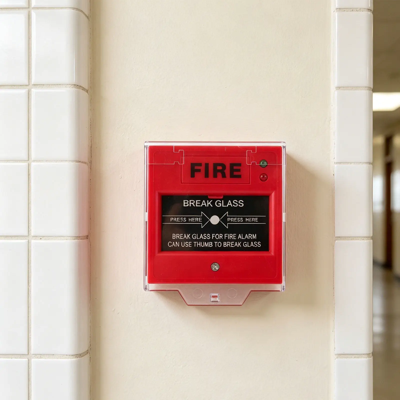 1Set Fire Alarm Button Red Mechanical Press Manual Call Point Emergency Break Glass Station Office School Warehouse