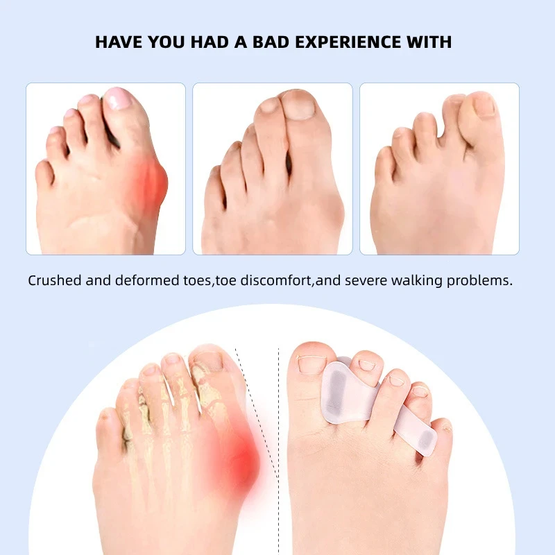 

3Pairs Silicone Gel Feet Care Protector Hammer Toe Splitter Bunion Corrector Hallux Valgus Orthopedic Separators Straightener