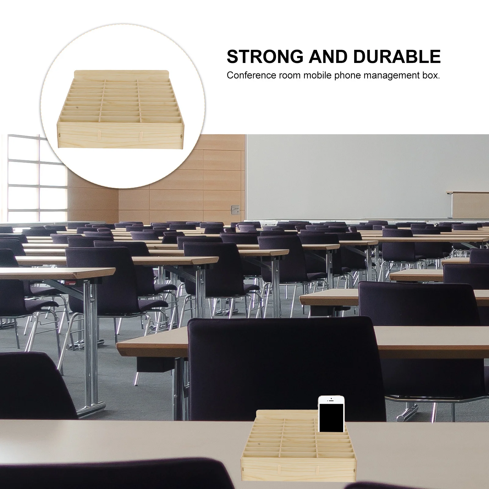 

1Pcs Mobile Phone Storage Box Wooden Multi-Grid 30 Grids Classroom Phone Management Box Organizer Cellphone Holder for Classroom