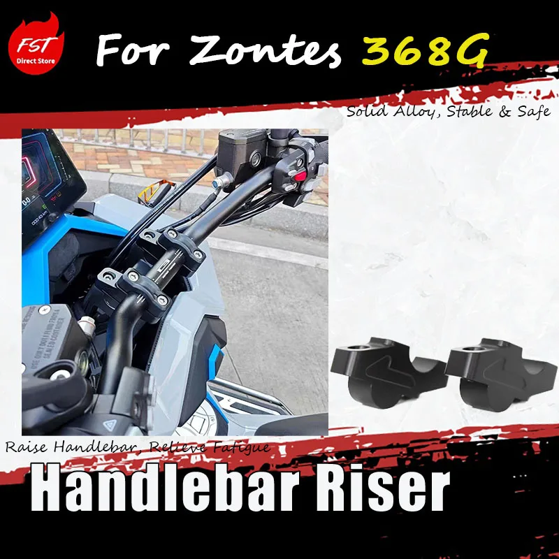 

For Zontes 368G the accessories include a higher handlebar a higher code for the front fork and a higher code for the rear fork