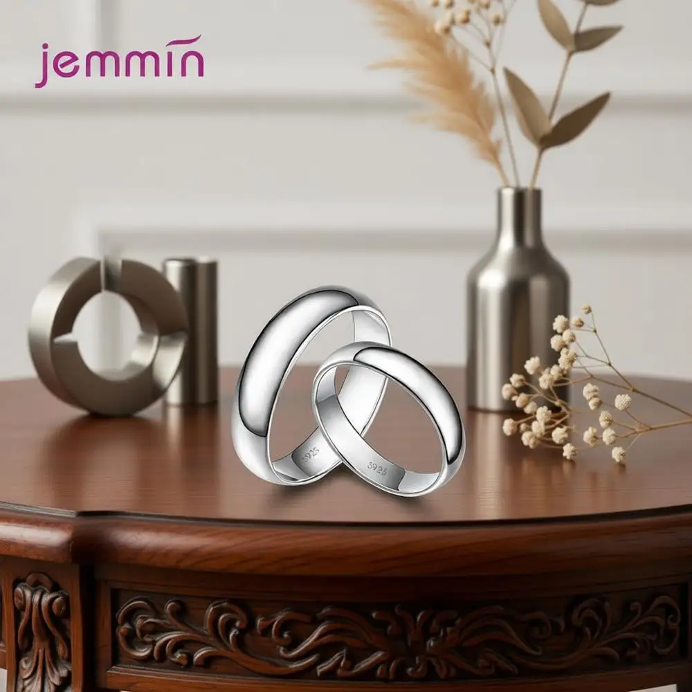 Wholesale 10Pcs Simple 925 Sterling Silver Smooth-Finish Rings for Women Men Party Jewelry Gifts Size 7/8/9/10 4 Sizes Mixed