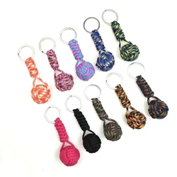 Woven Paracord Lanyard Keychain Outdoor Survival Tactical Self-defense Military Parachute Rope Cord Ball Pendant Keyring