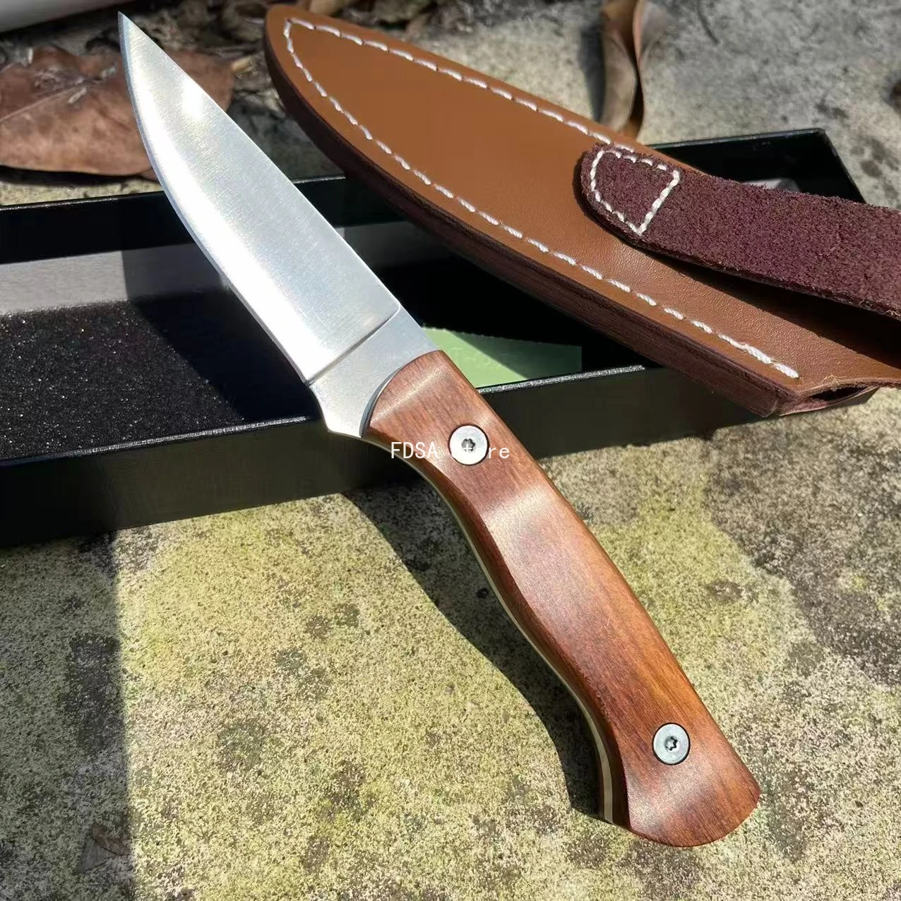 

Портативный нож для активного отдыха на природе: кемпинга, походов, рыбалки. Универсальный треккинговый нож с высокой твердостью, EDC-нож с рукоятью из палисандра.