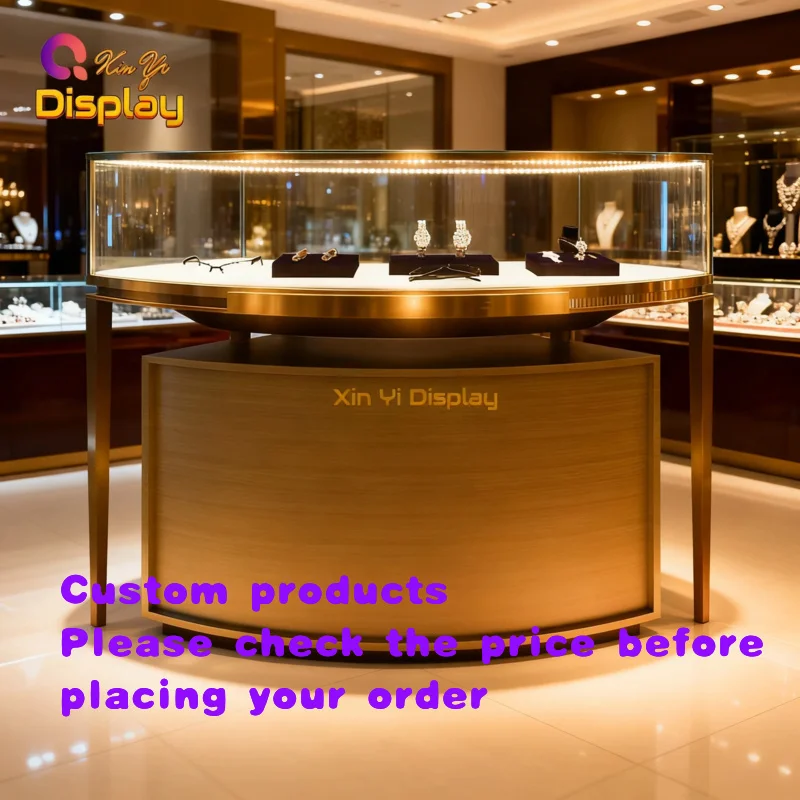 custom.XINYI High-End Stainless Steel Jewelry Display Showcase With LED Lighting Customizable Color Size  Jewelry Retail  St