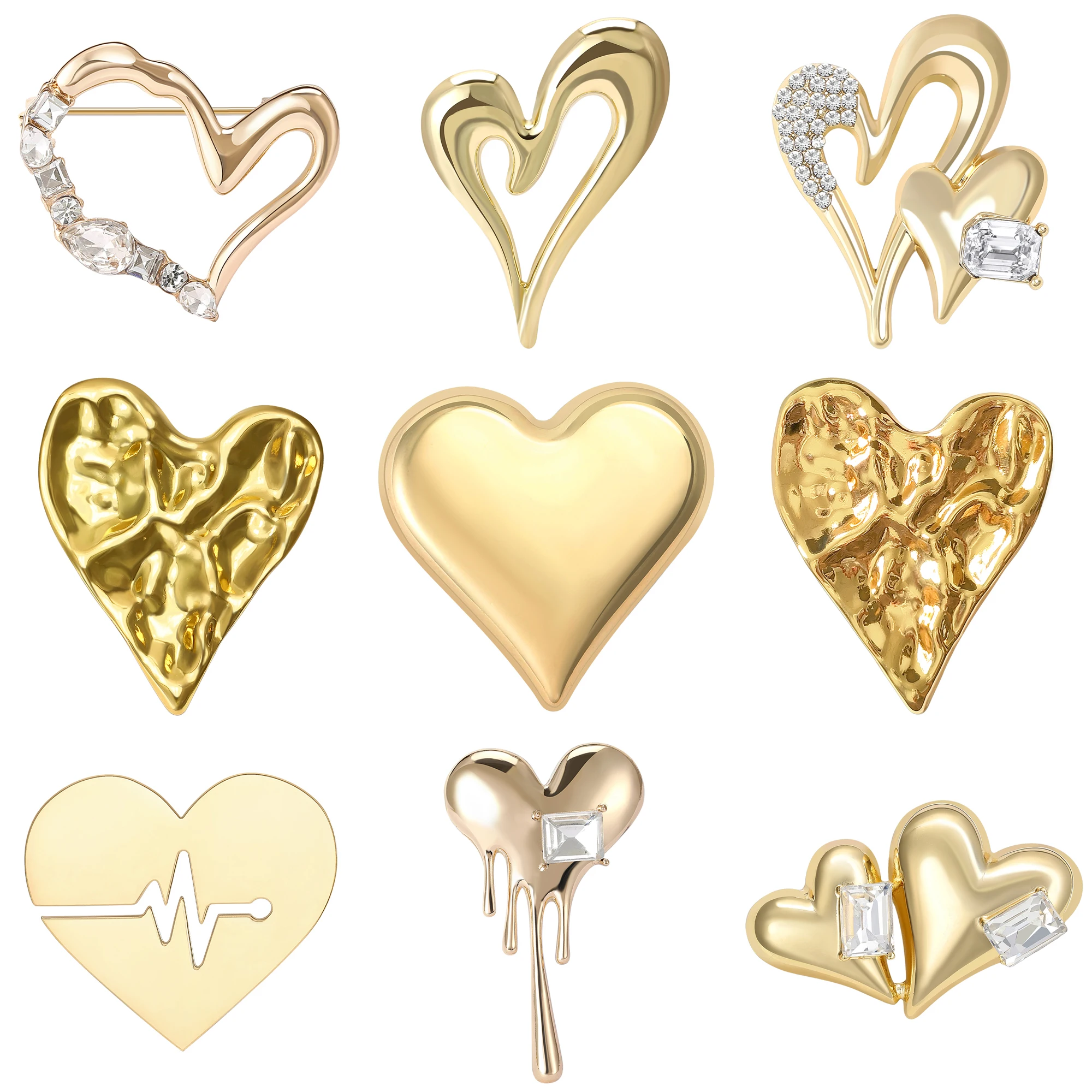 Romantische Valentinstag Strass Herz Brosche für Frauen Unisex Emaille Liebe Pins Büro Party Freund Geschenke Schmuck Zubehör