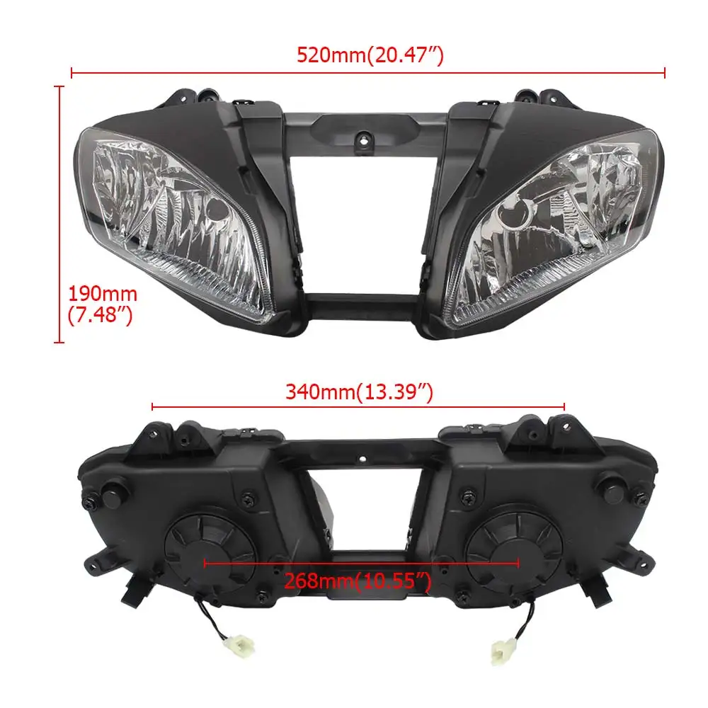 Headlight Lamp Housing Assembly Fits For Yamaha Yzf-R6 Yzf R6 2006-2007 High Quality Abs Plastic Matte Black Headlight Housing