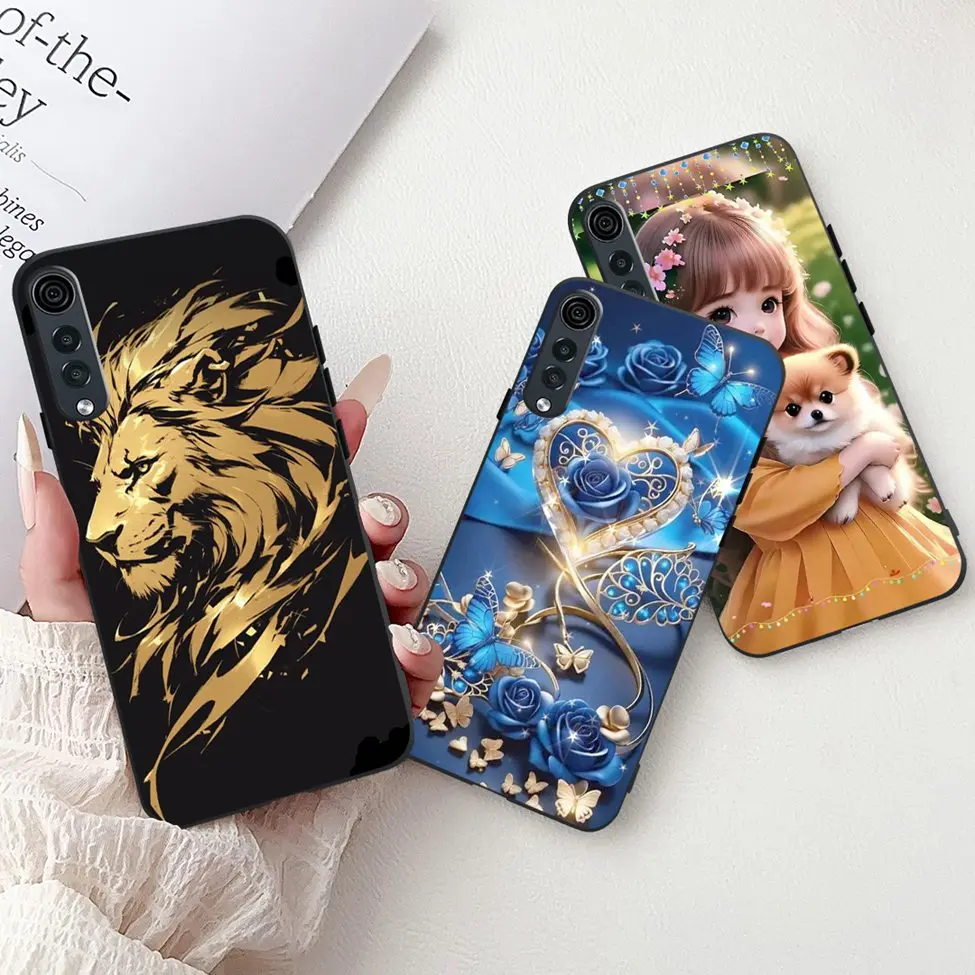 For LG Velvet 4G Case 5G Cute Cat Luxury Fashion Flowers Funny Painted Back Cover For LG Velvet 5G UW Phone Case Silicone view 3