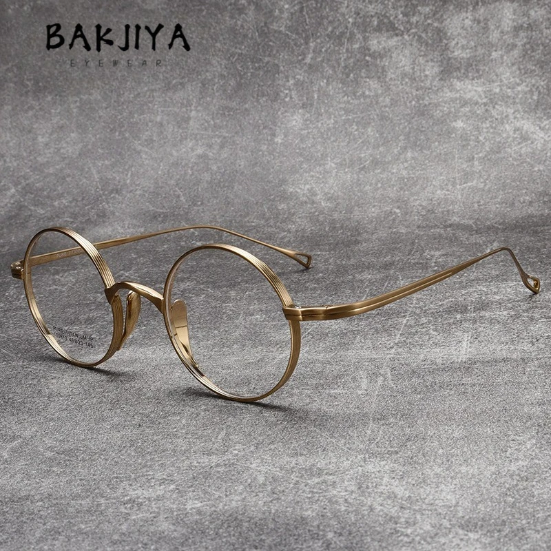 

Japanese Retro Round Pure Titanium Glasses Frame Women New Ultralight Anti Blue Light Glasses Men Prescription Eyeglasses Frame