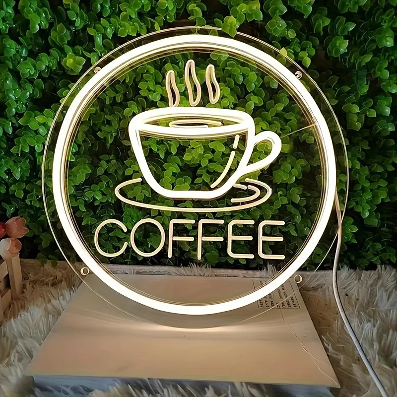 Coffee Shop Custom LED Neon Lights Free Design for Store Events Atmosphere Decorative Letters USB Glowing Lights Signs Gifts