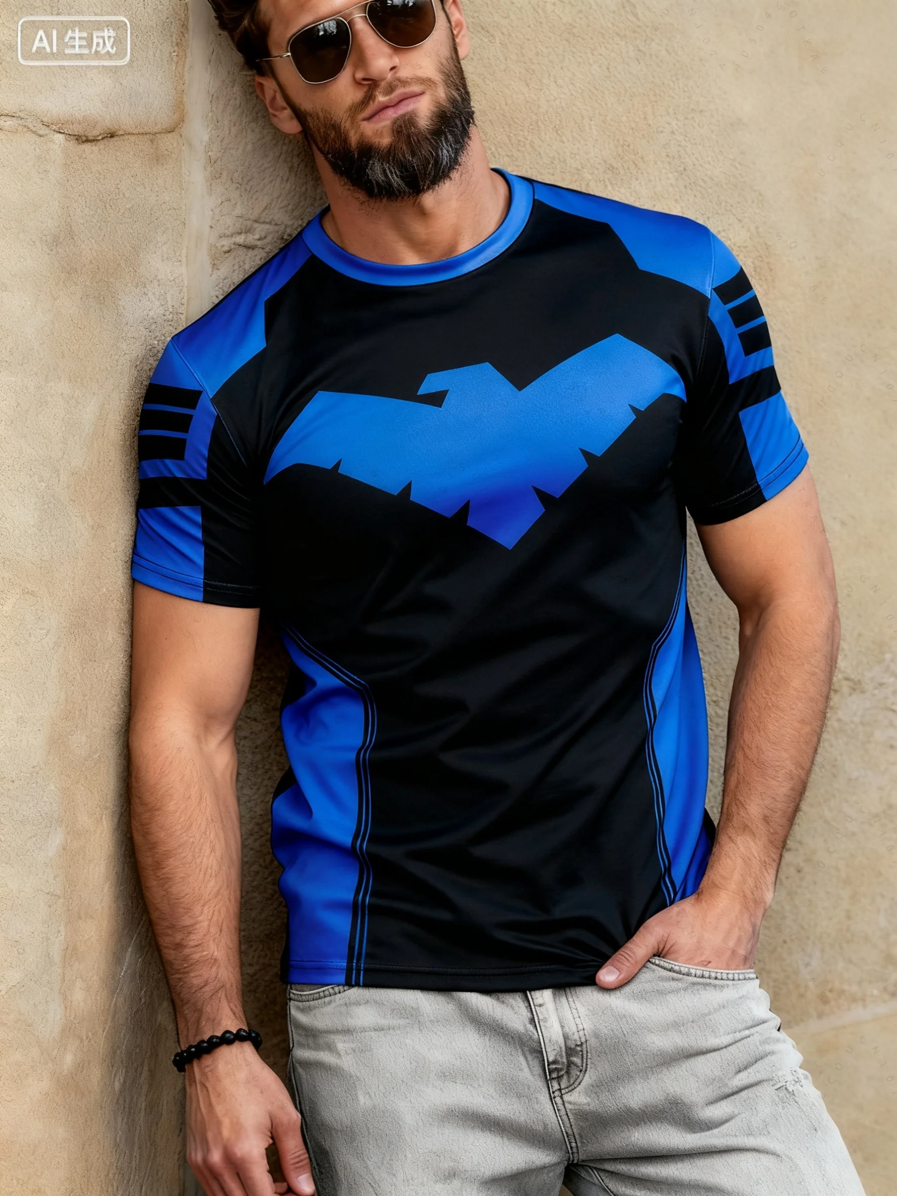 

Мужская футболка с 3d Nightwing, быстросохнущие рубашки для бега, мужские мотоциклетные футболки, спортивная одежда, тренажерный зал, рашгард, бокс, тренировочные спортивные топы