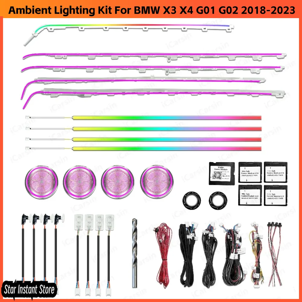 

Upgrade 256 Colors Symphony Car Interior Ambient Lighting for BMW X3 X4 G01 G02 2018-2023 Atmosphere Strip Accessories