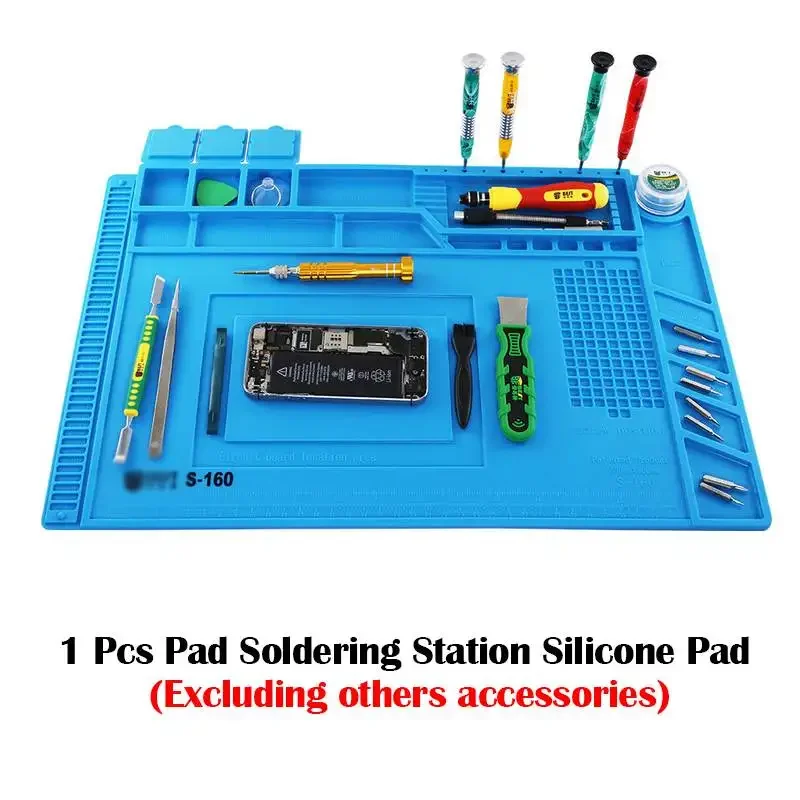 

Repair Pad Insulation Heat-Resistant Soldering Station Silicon Soldering Mat Desk Platform Work Pad for BGA Soldering Station