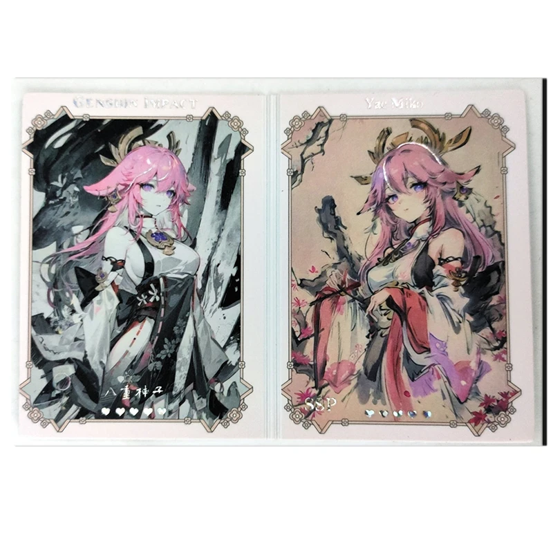 Goddess Story Pillow painting SSP bi-fold card Raiden Shogun Yae Miko Keqiang Yoimiya Shenhe boy Toy collection Birthday gift