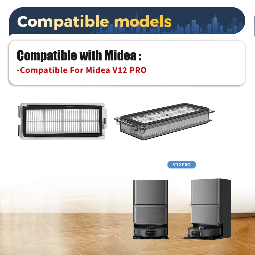 مكنسة كهربائية فلتر HEPA لـ Midea V12 Pro مكانس كهربائية للكنس استبدال الملحقات تصفية قطع الغيار للتنظيف المنزلي