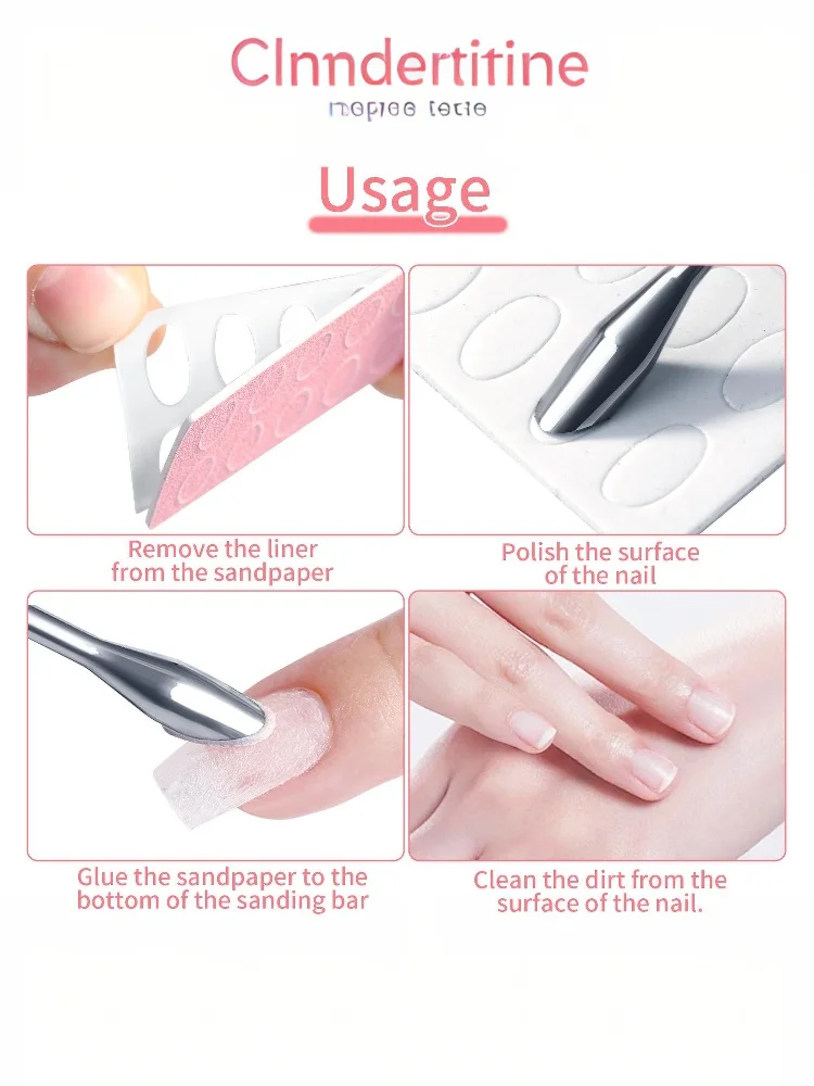 5/10Sheet Nail Cuticle Pusher Self-adhesive Sand 100#180#240# Flake File Trimming Nails Pre Polishing Sandpaper Set ManicureTool