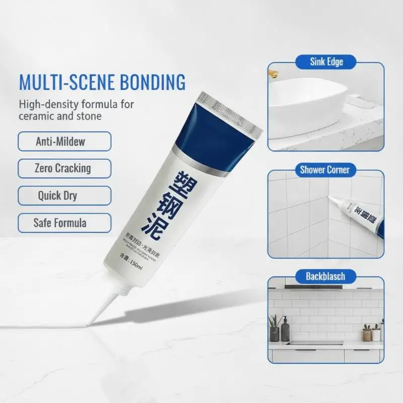 60/150ml Plastic Steel Mud Waterproof Glue Kitchen Bathroom Anti-Mildew Glue Epoxy Resin Leak Plugging And Caulking Sealant Hom