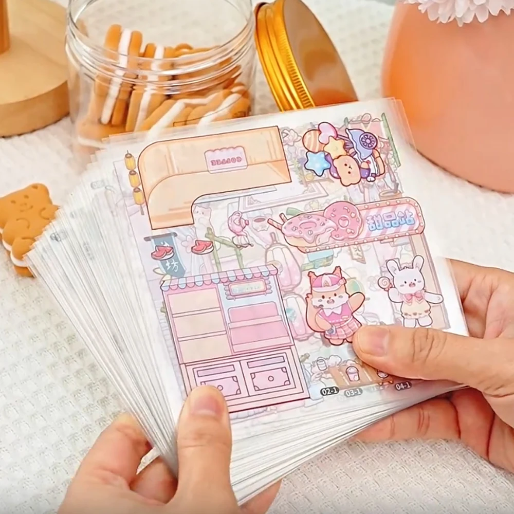 2D 20Sences في 1 صندوق المشهد ملصق ألبوم الكرتون المشهد لتقوم بها بنفسك لعبة لعبة مهرجان هدية عيد ميلاد هدية صندوق للطفل فتاة الطفل