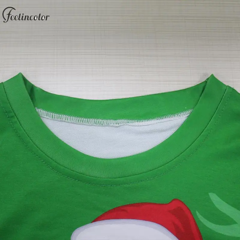 Santa Claus Women Graphic Sweatshirt Christmas Family Matching Pullover Green Casual Fashion Hoodies Holiday Female Streetwear