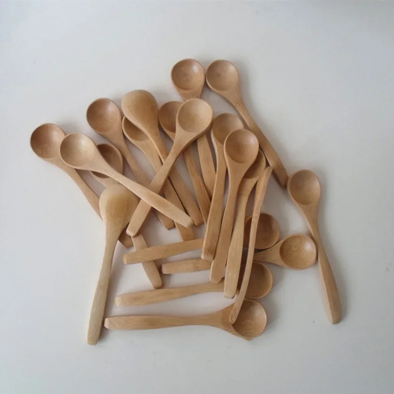 

10Pcs/Set 5.1inch Wooden Spoon Ecofriendly Tableware Scoop Coffee Honey Tea Spoo