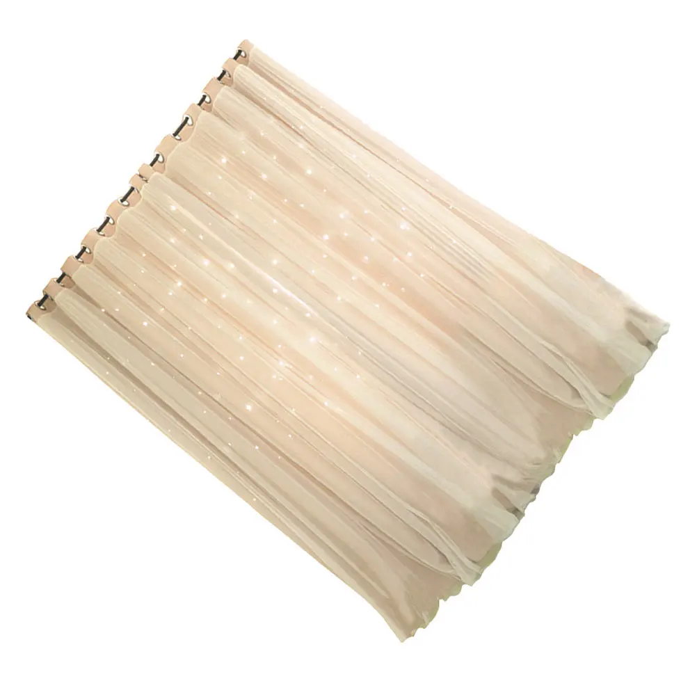 1Pcs Hollow Star Pattern Double Layer Blackout Curtain Beige Window Drapes Light Blocking Sunshade Home Window Curtain