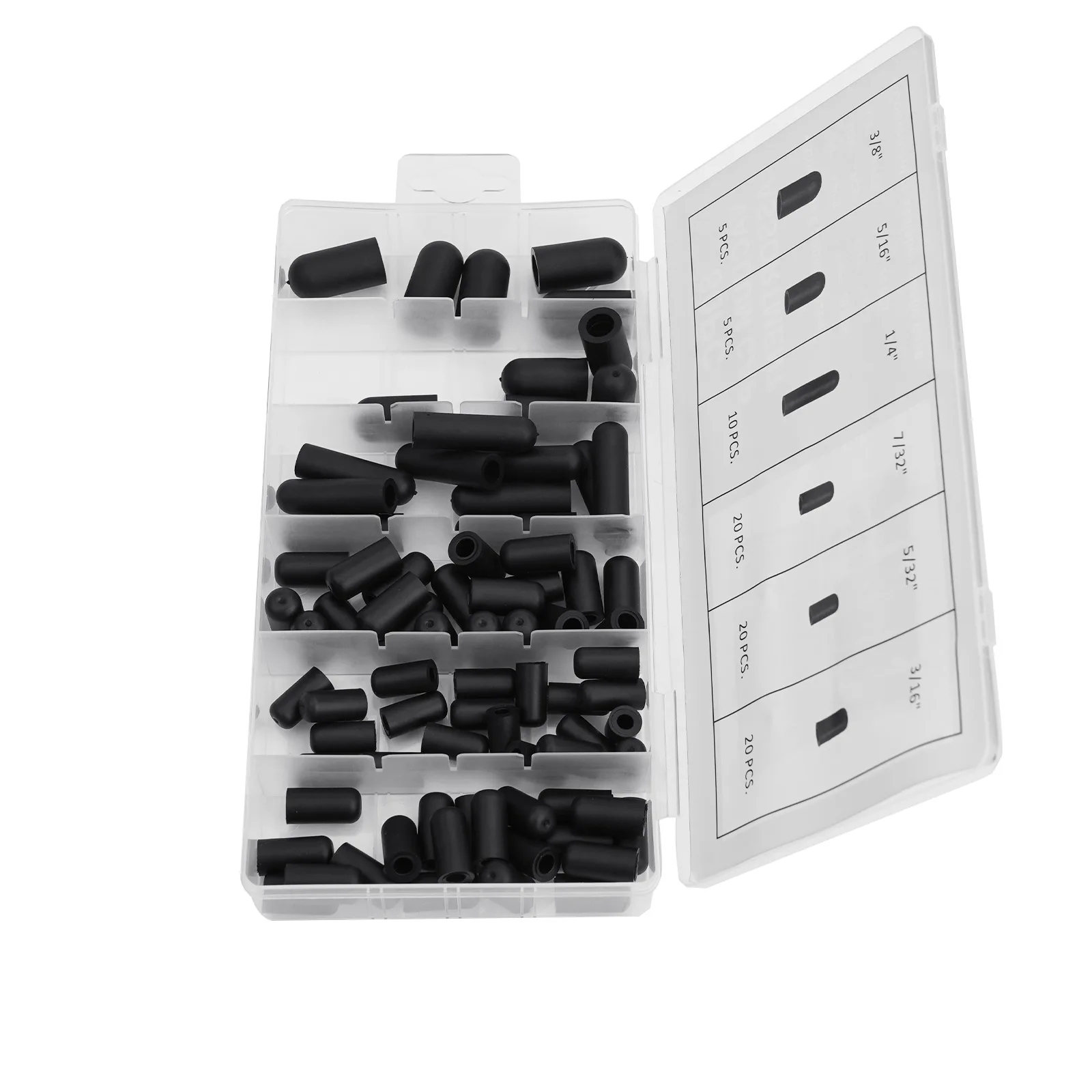 

80pcs Rubber Vacuum Lines Cap Vacuum Hose End Cap For Most Car Carburetor Rubber Boot Cap Assortment Kits Car Accessories