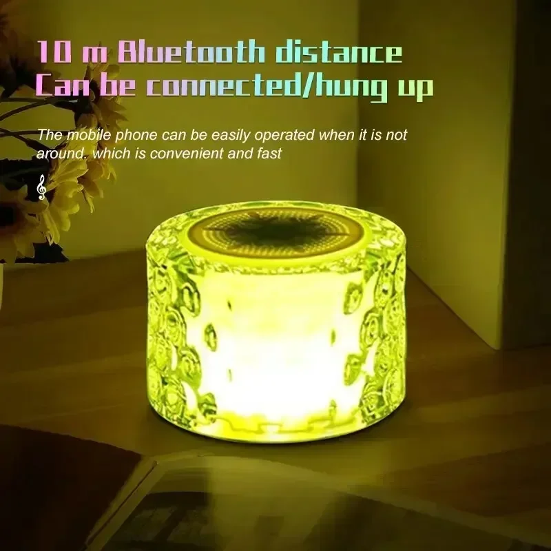 Volume Glass Crystal Sound Bedside Atmosphere Bluetooth Speaker Desktop Nightlight Creative Gift Subwoofer Large