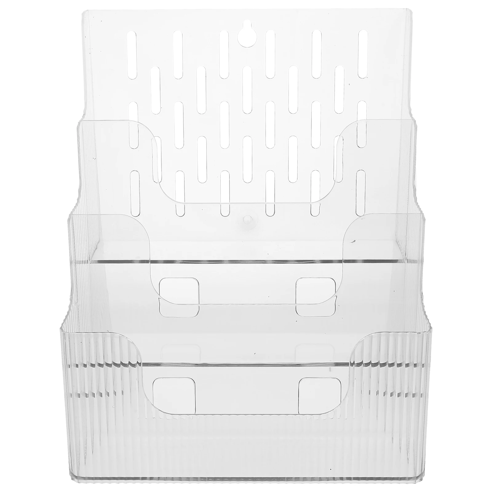 

Multi-Tier Tabletop File Clear Brochure Holder Desktop Document Stand Transparent Space-Saving Office Organizer Acrylic Storage