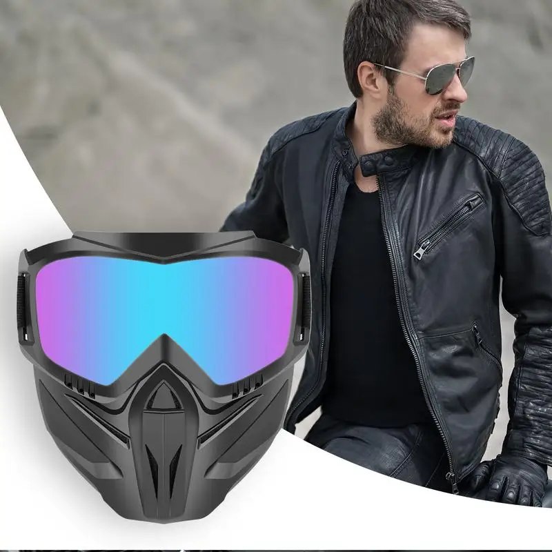 Goggles Face Cover Windproof Goggles Motorcycle Goggles with Face Cover Dirt Bikes ATV Eyewear Anti-UV Adjustable Protective