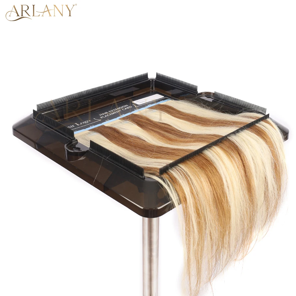 ARLANY Tape in Placement Board Paper Card Hair Extensions Hanger Carrier Hair Display Holder Rack with Tapes Hair Extension Tool