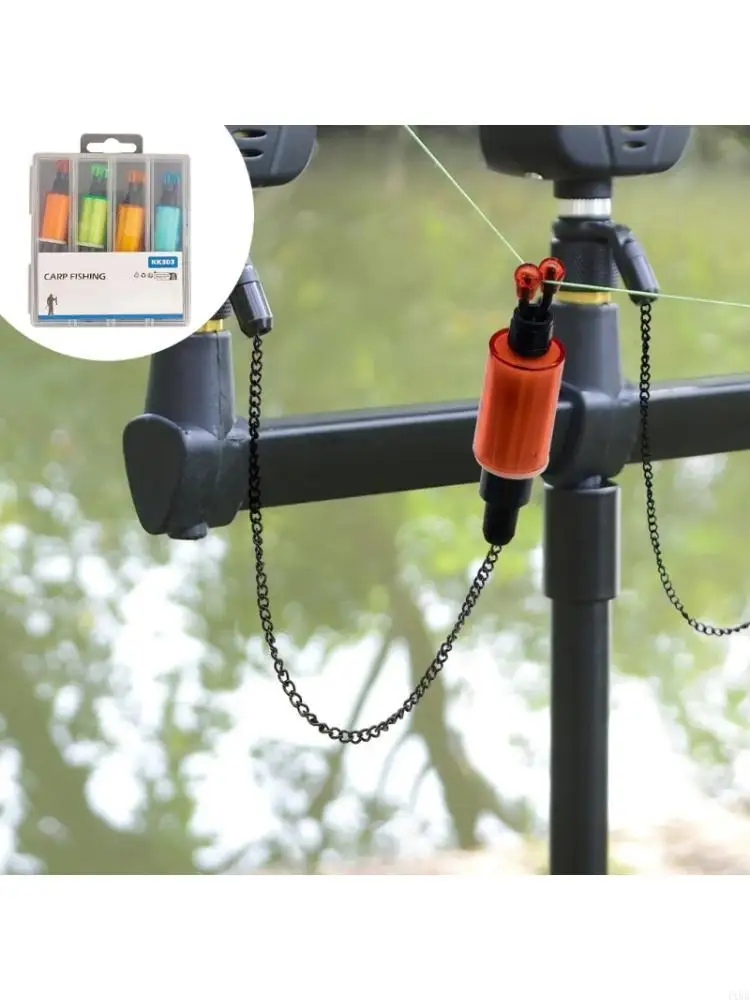 4Pcs Fishing Alarm Set Soft Chain Swingers Fishing Bites Alarm with Chain For Sensitive Bites Detection 4XBB