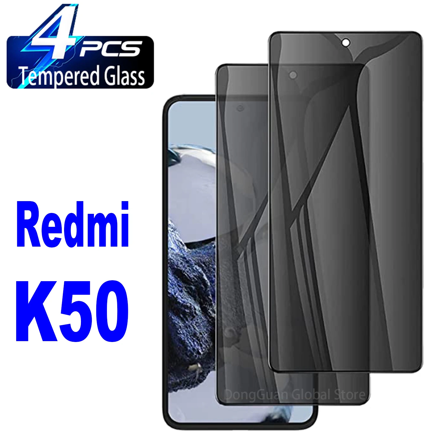 2/4Pcs Anti Spy Tempered Glass For Xiaomi Redmi K50 K50Pro Screen Protector Privacy Glass Film