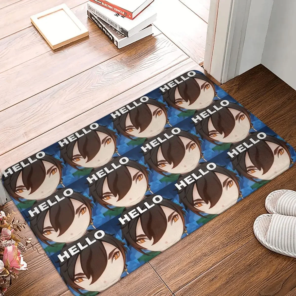 Genshin Impact Game Childe Tartaglia Bathroom Mat Zhongli Meme Rug Home Doormat Living Room Carpet Decoration