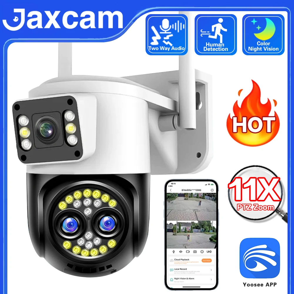 

6K12MP HD YOOSEE Outdoor WiFi Three Screens PTZ IP Camera Auto Tracking CCTV Security Protection Video Surveillance Camera
