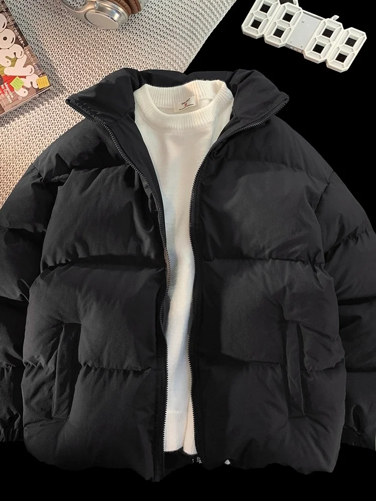 

Мужская зимняя утепленная куртка из хлопка с воротником-стойкой, свободного кроя, теплая, молодежная, повседневная верхняя одежда